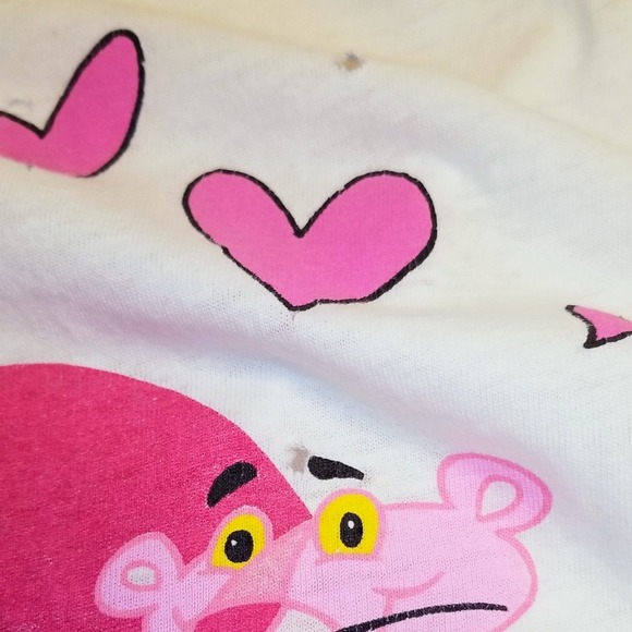 Vintage 90s Pink Panther Painted Hearts 1998 Single Stitch Shirt Valentines - Picture 11 of 15